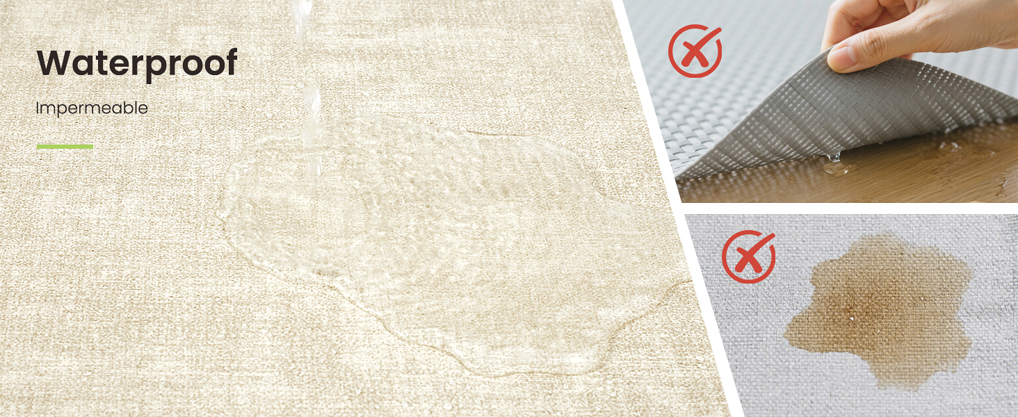 Placemats Set of 6, Faux Leather Heat Resistant Wipeable Placemats, Dual Sided Waterproof Washable Table Mats with Coaster, Suitable for Kitchen, Dining, Table Decor (6, Black Beige)