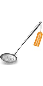 Spaghetti Spoon, ReaNea Pasta Server, Stainless Steel Pasta Spoon with Teeth, One-Piece Metal Pasta Fork, Noddle Fork Kitchen Utensils, Heat Resistant, Dishwasher Safe, Easy to Clean