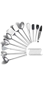 Kitchen Skimmer - Slotted Spoon for Straining, Stainless Steel Spider Strainer Skimmer Ladle for Cooking and Frying, Kitchen Utensils Pasta Spoon