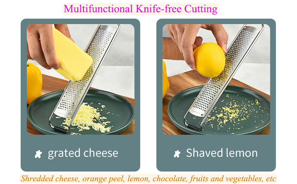 Stainless Steel Cheese Zester, Wide Lemon Shredder, Kitchen Lemon Zester Tool, Cheese Grater, Lemon Grater, Stainless Steel Long Handled