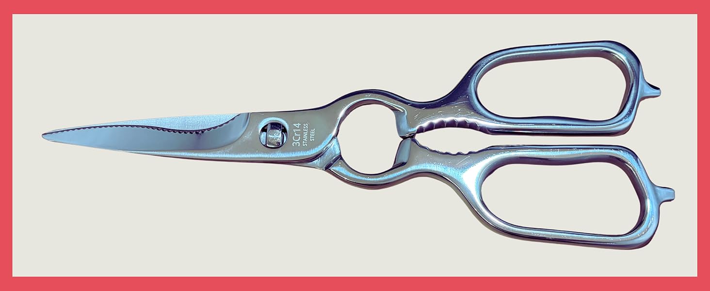 Kitchen Scissors – Heavy-Duty All-Stainless Steel Shears with Forged 3Cr14 Blades, Come-Apart Design, Rust-Resistant Electropolished Finish, Multi-Purpose Nutcracker & Bottle Opener