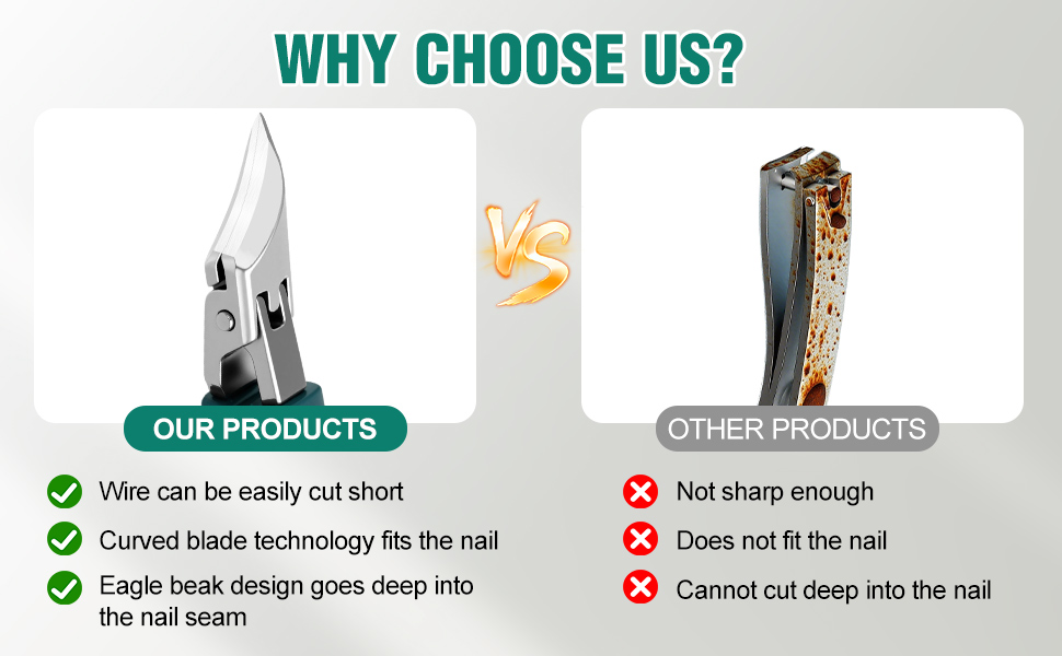 Upgraded Eagle Beak Beveled Nail Clippers, Long Handle Wide Jaw Slanted Nail Clipper, Eagle Beak Angled Edge Nail Clippers 3-Piece Set, Wide Jaw Opening Anti-Splash Nail Clipper for Men Women(Green)