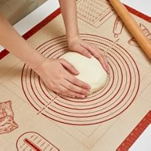 Silicone Baking Pastry Dough Mat - 26x16Inch Extra Large Cookie Bread Rolling Mats Sheet, Nonstick Kitchen Counter Kneading Board, Thick Reusable Pie Cookies Pizza Fondant Making Matt with Measurement