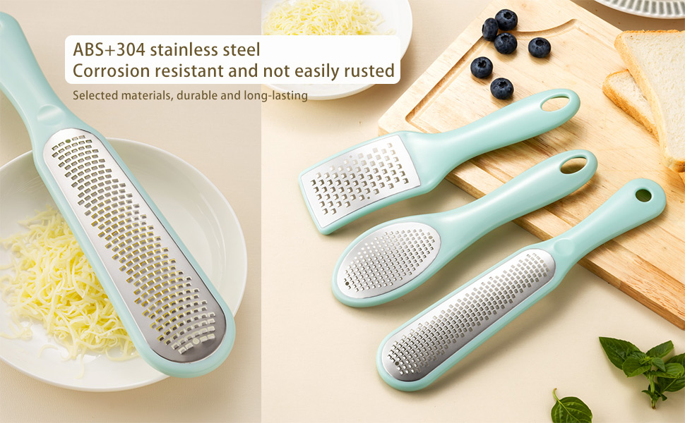 Lemon Zester Grater with Handle - 2-Piece Lemon Zester & Cheese Grater for Parmesan, Ginger, Garlic, Nutmeg, Chocolate