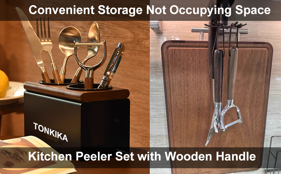 Premium Vegetable Peeler Set - Stainless Steel Y-shaped & I-shaped Peelers with Ergonomic Non-Slip Wood Handle and Hanging Loop for Fruits, Carrot,Veggie, Potatoes & Kitchen Use (2-Piece)