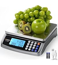 Atogou Food Scale - 33lb Digital Kitchen Scale Ounces Grams, Rechargeable & Full-View Display, Water-Resistant, Batteries or USB-C Charging, Stainless Steel, for Cooking, Meal Prep, Package (Black)