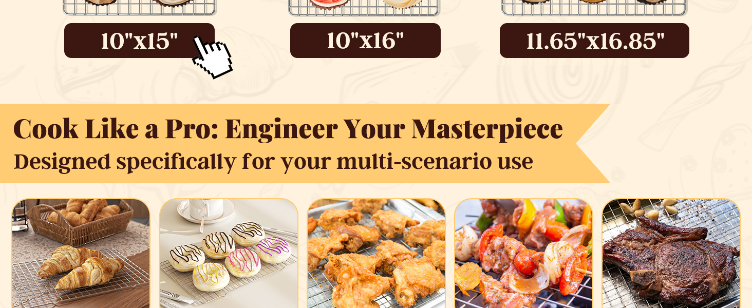 Cooling Racks for Cooking and Baking - 2 PCS 10