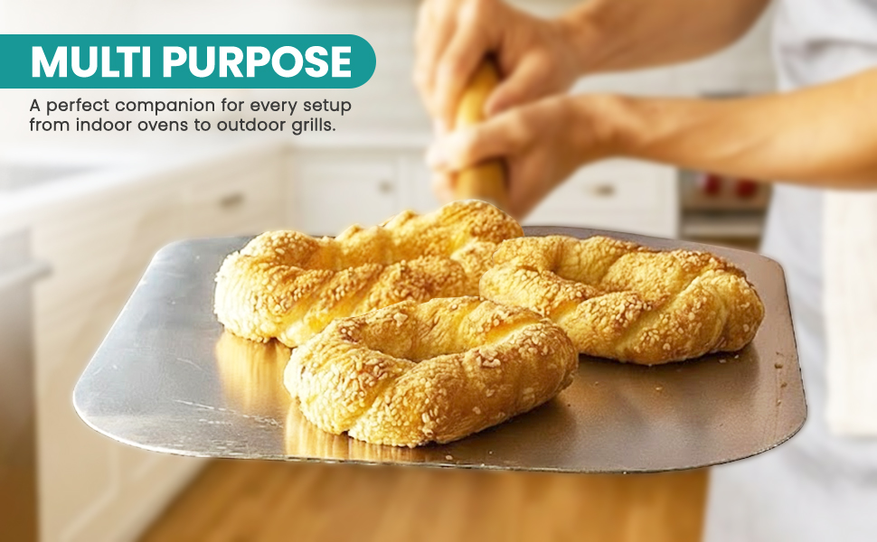 Aluminum Pizza Peel & Rocker Cutter Set (12