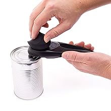 Starfrit MightiCan Can Opener - Safe - Holds Lid and Leaves No Sharp Edges on Lid - 3 year warranty - Comfort Grip - Heavy Duty Non-Slip Knob - 2025 Model