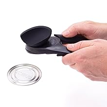 Starfrit MightiCan Can Opener - Safe - Holds Lid and Leaves No Sharp Edges on Lid - 3 year warranty - Comfort Grip - Heavy Duty Non-Slip Knob - 2025 Model