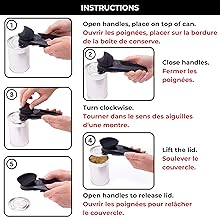 Starfrit MightiCan Can Opener - Safe - Holds Lid and Leaves No Sharp Edges on Lid - 3 year warranty - Comfort Grip - Heavy Duty Non-Slip Knob - 2025 Model