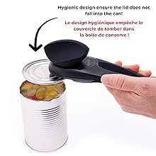 Starfrit MightiCan Can Opener - Safe - Holds Lid and Leaves No Sharp Edges on Lid - 3 year warranty - Comfort Grip - Heavy Duty Non-Slip Knob - 2025 Model