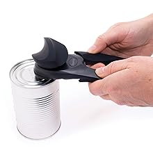 Starfrit MightiCan Can Opener - Safe - Holds Lid and Leaves No Sharp Edges on Lid - 3 year warranty - Comfort Grip - Heavy Duty Non-Slip Knob - 2025 Model