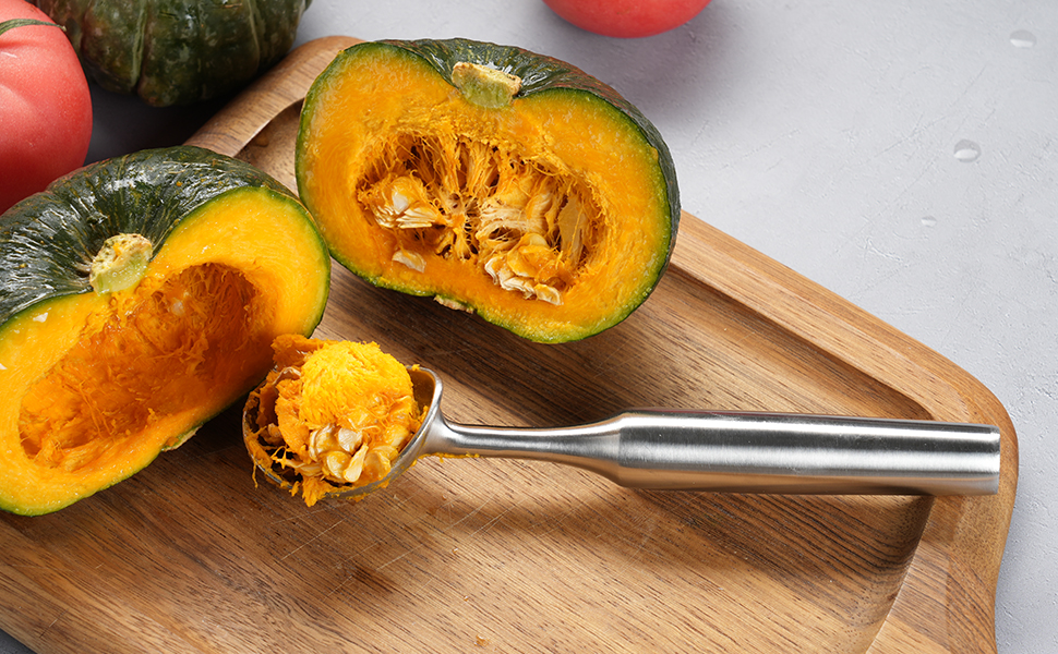 Ice Cream Scoop, 7.9 inches One-Piece Design Stainless Steel Scooper for Cookie Dough,Gelato, Sorbet,Heavy Duty with Comfort Handle, Dishwasher Safe