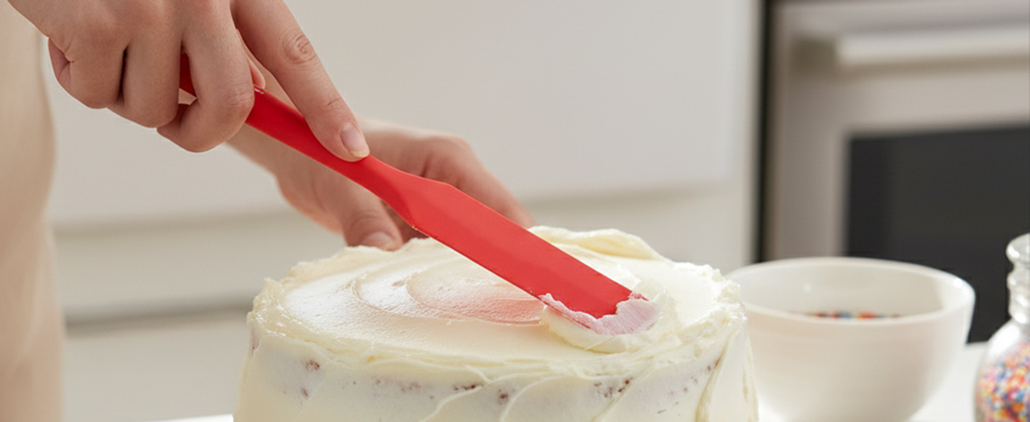 3pcs Silicone Jar Spatulas 10in Long Skinny Heat-Resistant, Narrow Spatula Set for Scraping Peanut Butter, Sourdough, Jam in Small Containers, Blenders & Baking (Black)