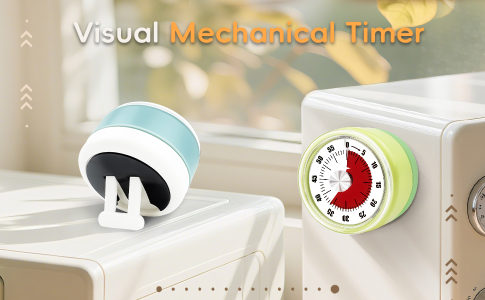 Kitchen Timers for Cooking, 0-60 Minute Visual Timer for Kids, Manual Cooking Magnetic Timer with Loud Alarm, Mechanical Stainless Steel Time Management for Classroom Desk Office for Office, Blue