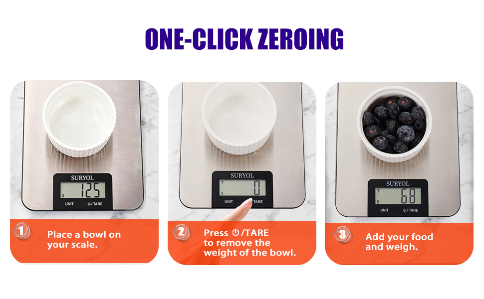 Food Kitchen Scale High-Precision Digital Scale Accurate Weighing for Baking & Cooking Enthusiasts(Shiny Black)