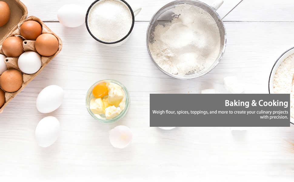 Food Kitchen Scale High-Precision Digital Scale Accurate Weighing for Baking & Cooking Enthusiasts(Shiny Black)