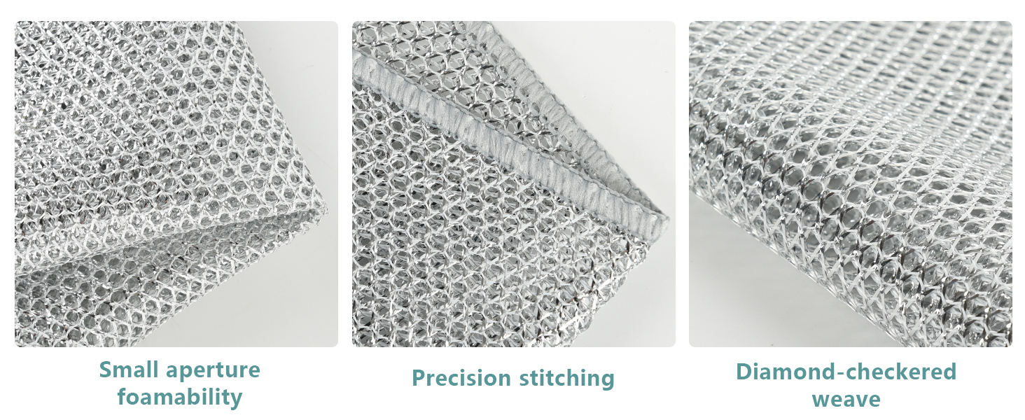 12Pcs Multipurpose Wire Dishwashing Cloths, Non-Scratch Wire Dishcloths, Double Layer & Wet & Dry Cleaning Cloths, Steel Mesh Cleaning Rags for Dishes/Metal/Home/Kitchen