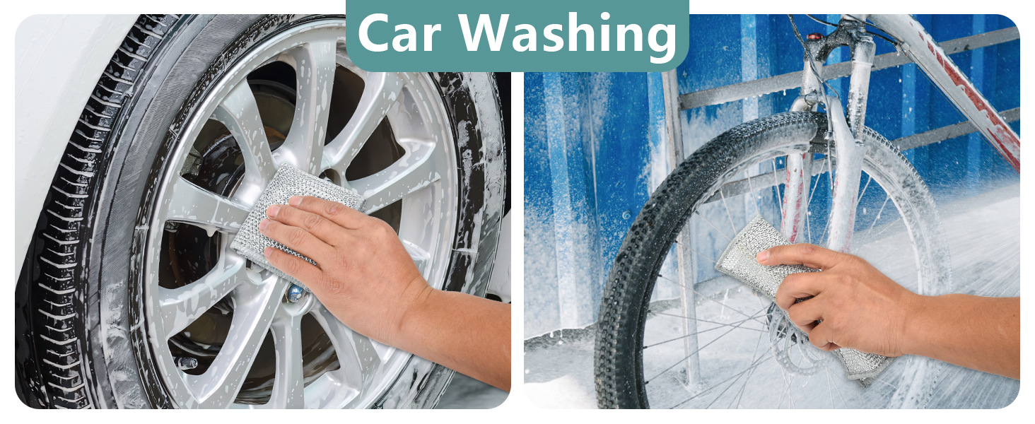 12Pcs Multipurpose Wire Dishwashing Cloths, Non-Scratch Wire Dishcloths, Double Layer & Wet & Dry Cleaning Cloths, Steel Mesh Cleaning Rags for Dishes/Metal/Home/Kitchen