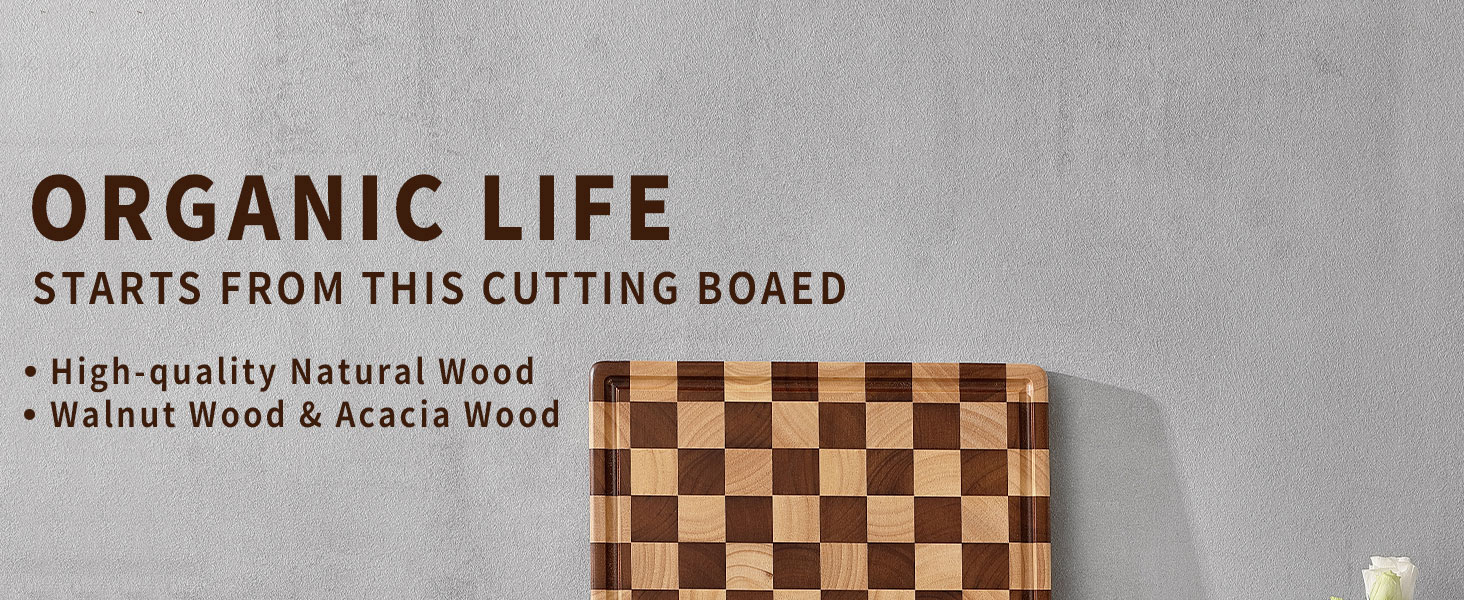 Acacia Wood Cutting Board for Kitchen – Chopping Board with Grooves & Handles, Large Wooden Cutting Board for Meat, Vegetables, Fruits, Cheese and Fruits Ideal Kitchen Gifts