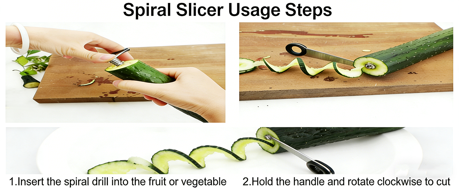 Egg Spiral Slicer for Boiled Eggs, Potato, Tomato, Stainless Steel Spiral Cutter for Vegetables, Cucumbers and Carrots