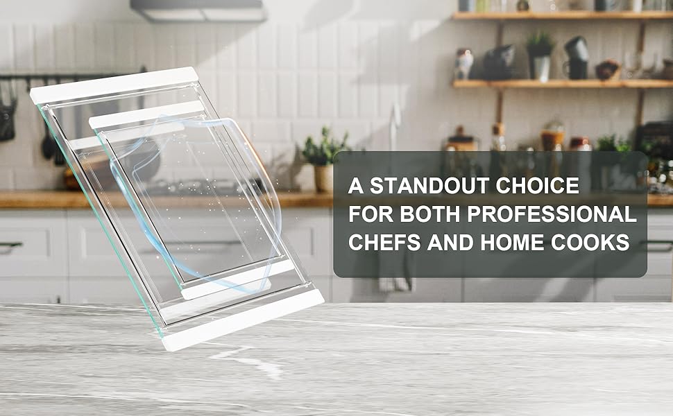 Tempered Glass Cutting Board Set for Kitchen Counter - Dishwasher Safe with Juice Grooves, Non-Slip Silicone Edges & Beveled Grip - 16