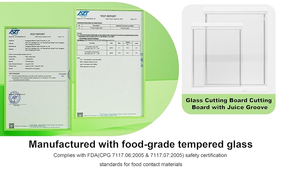 Tempered Glass Cutting Board Set for Kitchen Counter - Dishwasher Safe with Juice Grooves, Non-Slip Silicone Edges & Beveled Grip - 16