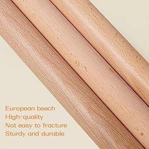 French Rolling Pin,16 Inches Wooden Rolling Pin for Baking,Fondant,Dough Roller for Cookie,Pizza Pie Crust, Pastry, Dough, Essential Kitchen Utensil