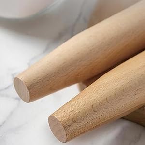 French Rolling Pin,16 Inches Wooden Rolling Pin for Baking,Fondant,Dough Roller for Cookie,Pizza Pie Crust, Pastry, Dough, Essential Kitchen Utensil