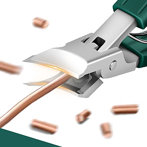 Eagle Beak Beveled Nail Clippers, Upgrade Stainless Steel Wide Jaw Opening Anti-Splash Nail Clipper Set of 3-Piece, Long Handle Angled Head Toenail Clippers for Ingrown & Thick Toenails, for Men Women