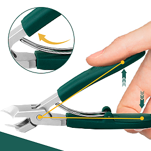 Eagle Beak Beveled Nail Clippers, Upgrade Stainless Steel Wide Jaw Opening Anti-Splash Nail Clipper Set of 3-Piece, Long Handle Angled Head Toenail Clippers for Ingrown & Thick Toenails, for Men Women