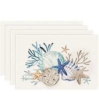 Bonhause Turquoise Marble Placemats Set of 4, 12x18 Inch Teal Gold Modern Abstract Art Kitchen Dining Table Mats Washable Place Mats for Indoor Outdoor Home Party Decor