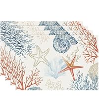 Bonhause Turquoise Marble Placemats Set of 4, 12x18 Inch Teal Gold Modern Abstract Art Kitchen Dining Table Mats Washable Place Mats for Indoor Outdoor Home Party Decor