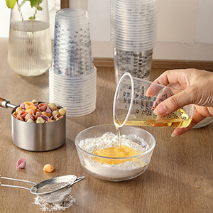 50PCS Resin Epoxy Mixing Cups, DQELFA 8oz Clear Plastic Paint Measuring Cups with 50pcs Wooden Stirring Sticks for Epoxy Resins, Mixing Paint, Pigments, Resins