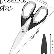 Kitchen Scissors All Purpose Heavy Duty, Kitchen Utensils Set, Stainless Steel Cooking Utensils Gadgets, Meat Poultry Food Shears Dishwasher Safe Utility Tools Home Gift (Black Red)
