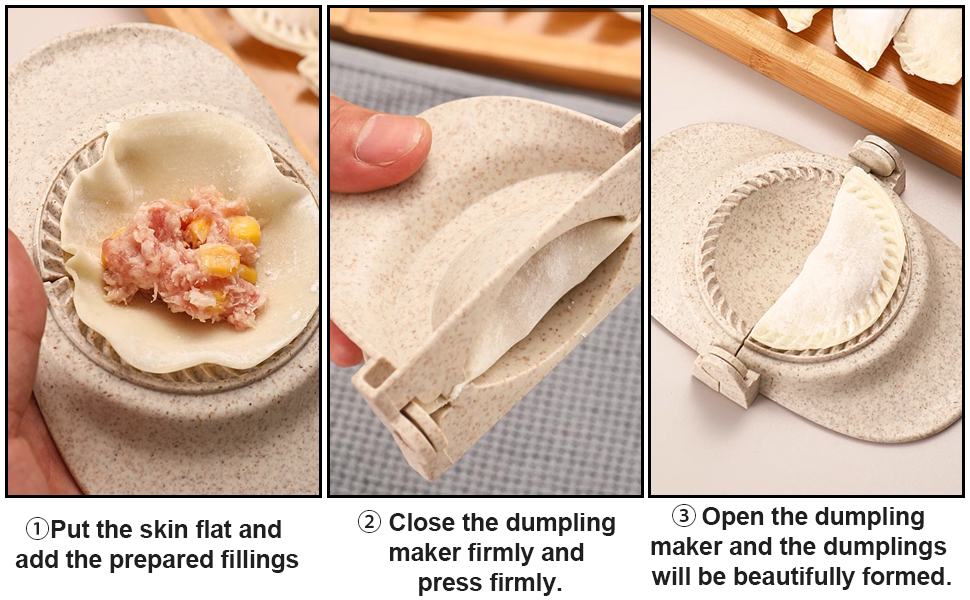 Empanada Maker Press,Dumpling Maker Set with Dough Cutter, Dumpling Mold Set for Pierogi, Pastelitos, Calzone, Turnovers, Chinese Dumpling,Can also be Used as Tortilla Folder,3 Sizes(4