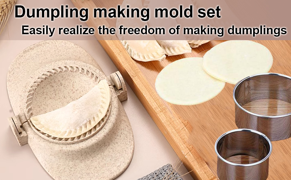 Empanada Maker Press,Dumpling Maker Set with Dough Cutter, Dumpling Mold Set for Pierogi, Pastelitos, Calzone, Turnovers, Chinese Dumpling,Can also be Used as Tortilla Folder,3 Sizes(4