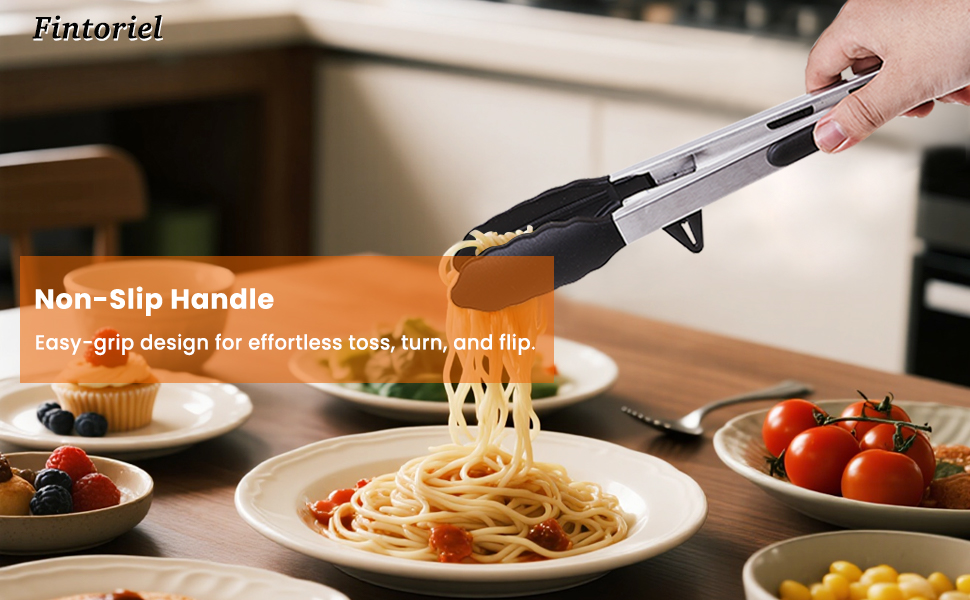 Kitchen Tongs Set of 2 (9” & 12”) – Stainless Steel & Silicone Cooking Tongs with Built-in Stand & Dishwasher Safe – Heat Resistant up to 600°F – Perfect for Grilling, BBQ, Salad & Frying