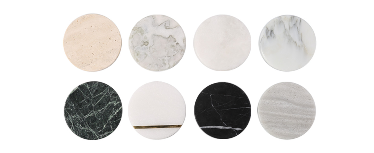 Koville Marble Coaster Set of 4, Round Coasters, 4