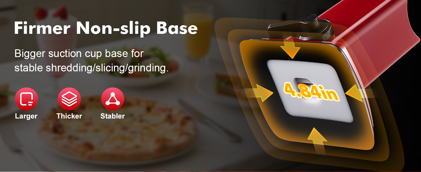 GDL Rotary Cheese Grater Hand Crank - Upgraded Cheese Shredder with 4 Interchangeable Blades, Rotary Grater with Non-slip Suction Base, Easy to Clean Kitchen Grater Slicer Grinder for Vegetable Nuts