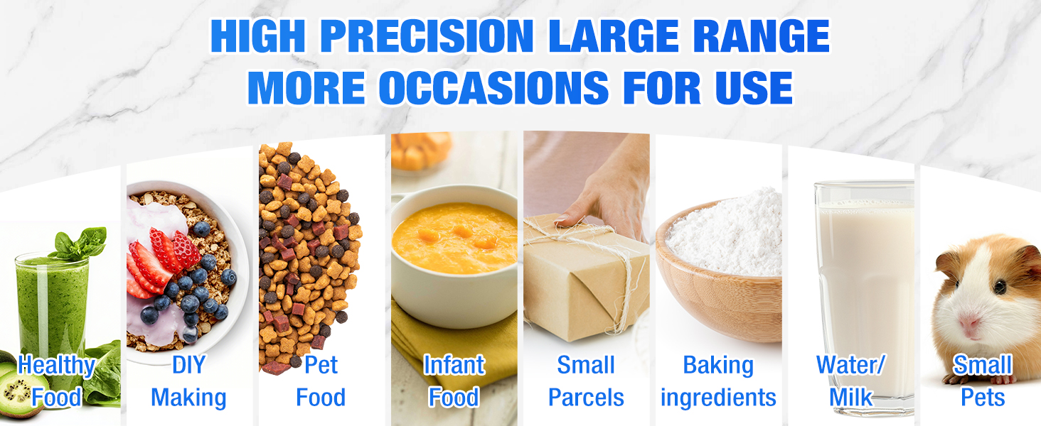 Rechargeable 304 Stainless Steel Kitchen Scale, Diyife 33lb Digital Food Scale with LCD Display, Batteries and Type-C Charging, for Meal Prep, Cooking, Baking (Black)