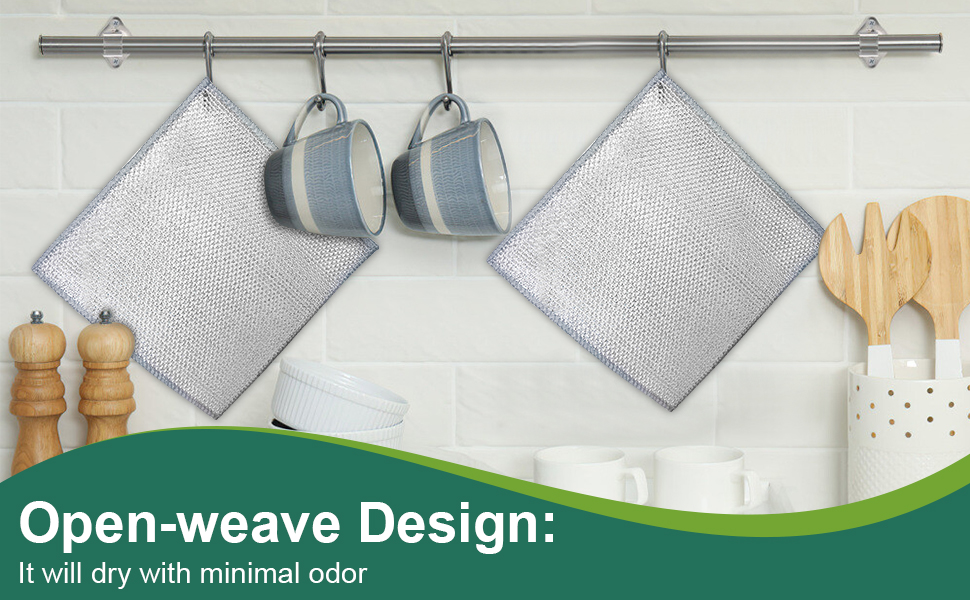 Multipurpose Non Scratch Wire Dishwashing Rags, Cleaning Cloths, 24 Pack