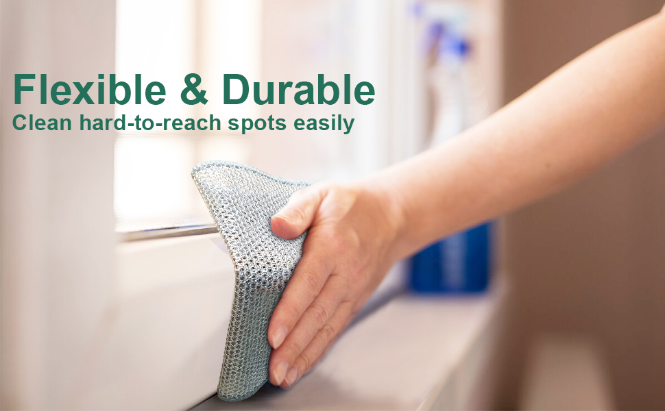 Multipurpose Non Scratch Wire Dishwashing Rags, Cleaning Cloths, 24 Pack