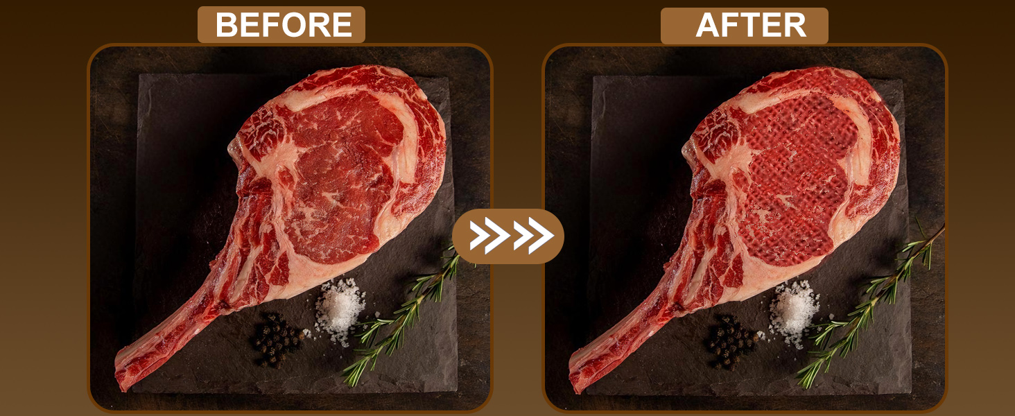 YOTAN Electric Meat Tenderizer for Steak, 3 Speed Powerful Motor, Tenderizes Tough Meat in Seconds, Stainless Steel Tender Head, Safe One-Press Design, Easy to Clean, for Beef Pork Chicken BBQ