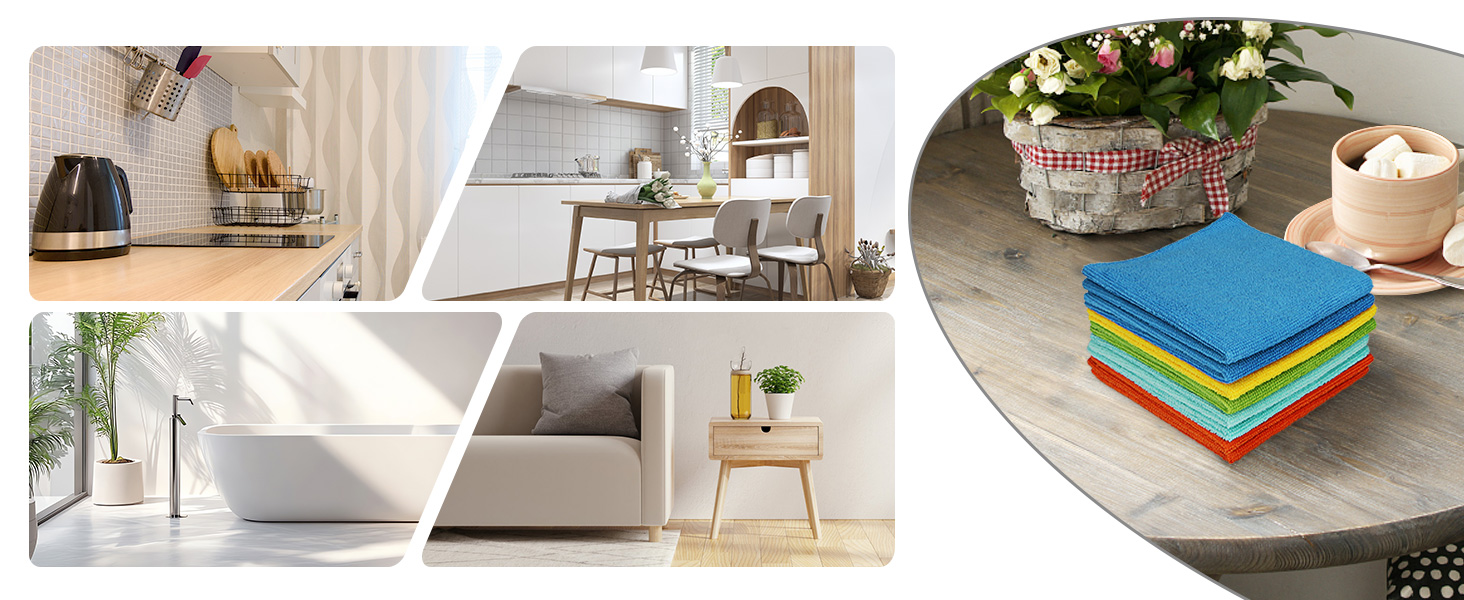 AIDEA Microfiber Cleaning Cloth, 20PK, Soft Absorbent Rags, Microfiber Towels for Cars, Kitchen Towels, Dusting Cloth for Home, Window, Cleaning Supplies, 12