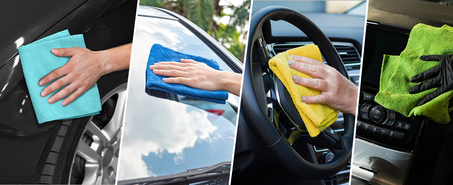 AIDEA Microfiber Cleaning Cloth, 20PK, Soft Absorbent Rags, Microfiber Towels for Cars, Kitchen Towels, Dusting Cloth for Home, Window, Cleaning Supplies, 12