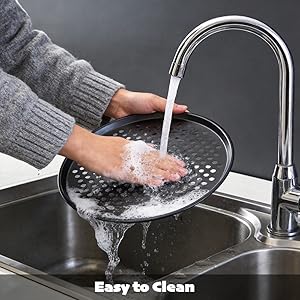 10 Inch Round Pizza Pan with Holes, Carbon Steel Pizza Pans fo Frozen & Homemade Pizza, Nonstick Pizza Tray for Oven