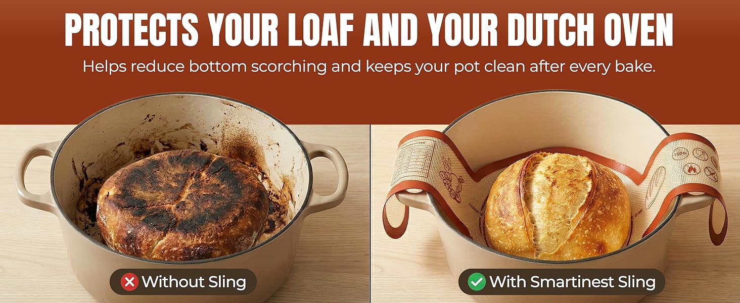 Sourdough Silicone Bread Sling for Dutch Oven, 2PCS Non-Stick Reusable Baking Mat with Long Handles, Essentials Bread Making Supplies for Dough Transfer and Loaf Pan Lifter Liner, Set Of Oval & Round