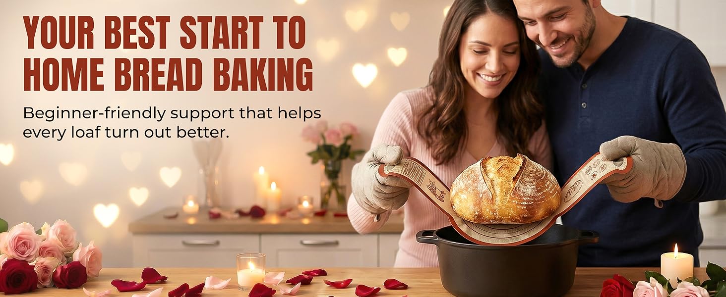 Sourdough Silicone Bread Sling for Dutch Oven, 2PCS Non-Stick Reusable Baking Mat with Long Handles, Essentials Bread Making Supplies for Dough Transfer and Loaf Pan Lifter Liner, Set Of Oval & Round